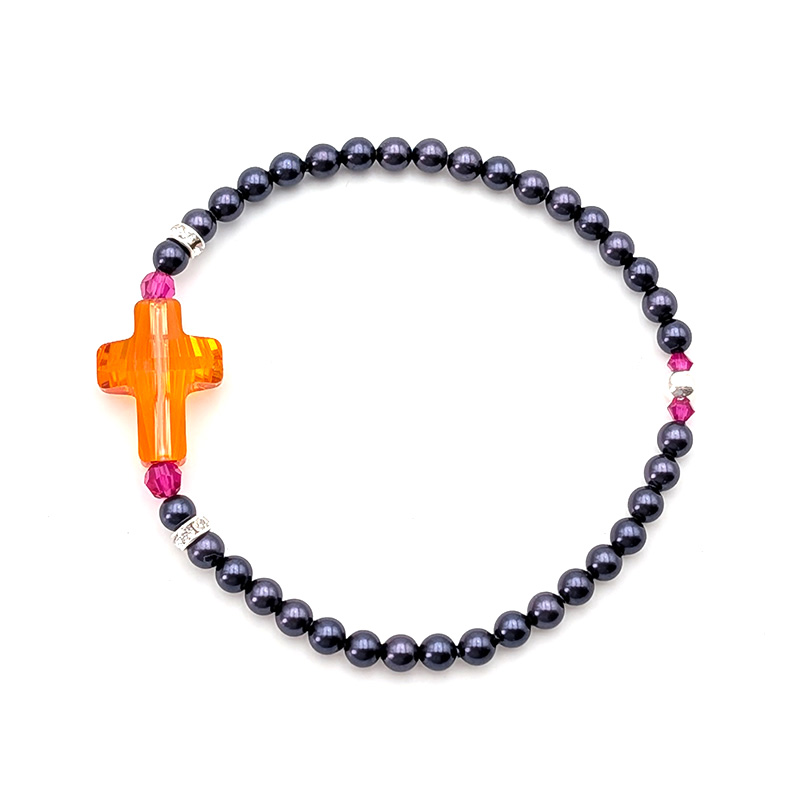 Armband Swarovski Kristalle Kreuz Astral Pink, Dark Purple.S