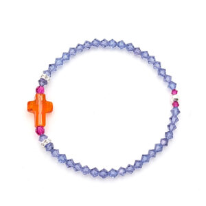 Armband Swarovski Kristalle Kreuz Astral Pink, Tanzanite