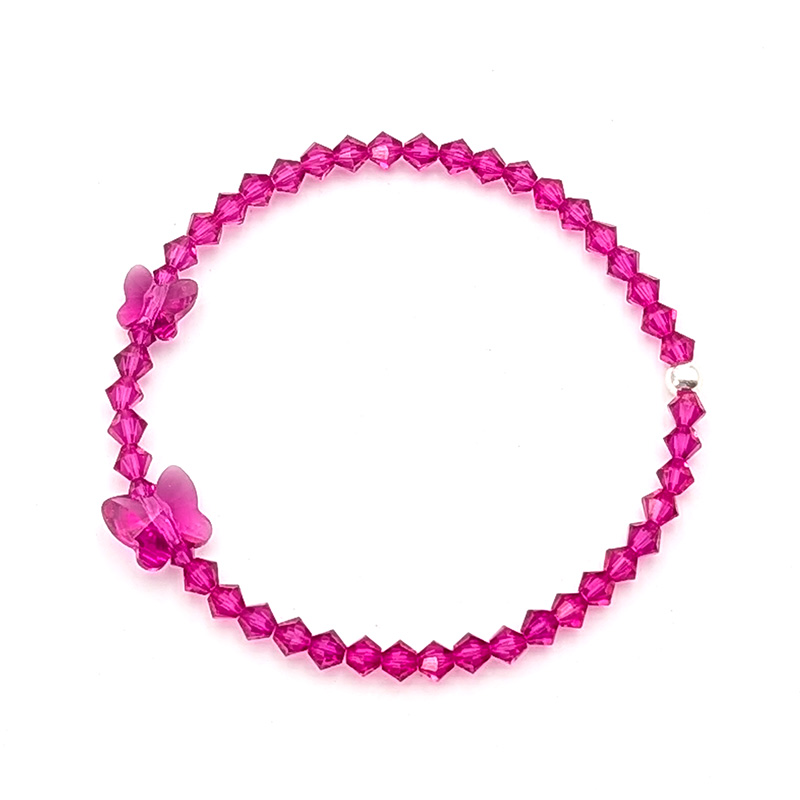 Armband Swarovski Kristalle Schmetterlinge Fuchsia