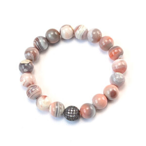 Armband aus Jaspis und Pavé-Kugel